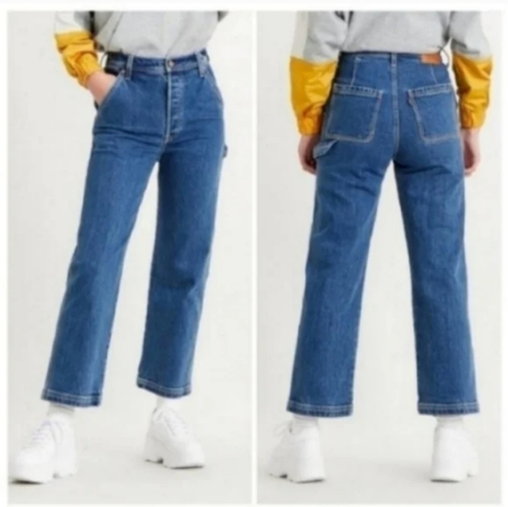 Levi's Ribcage Ankle Utility Straight Leg Carpenter Pants Jeans - Picture 3 of 8